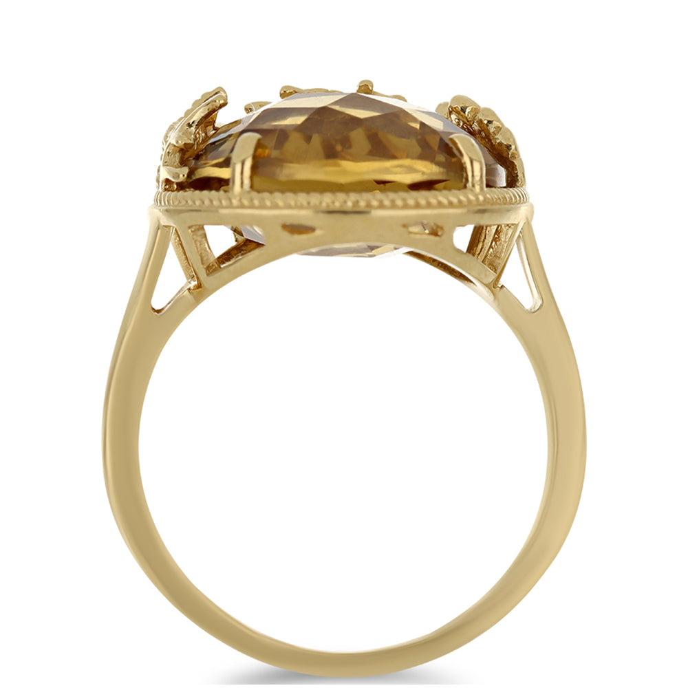 Pozlátený Strieborný Prsteň s Koňakovým Kremeňom