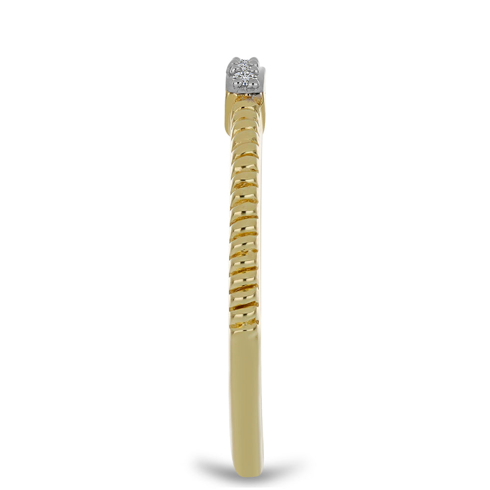 Pozlátený Strieborný Prsteň s Bielym Diamantom