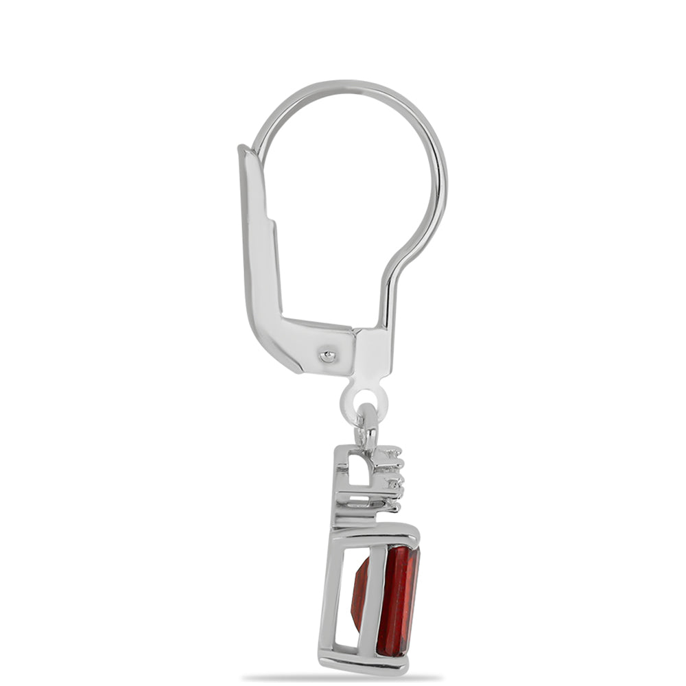 Strieborné Náušnice s Bartonským Granátom a Bielym Topásom 2 