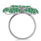 Strieborný Prsteň s Brazílskym Smaragdom a Bielym Diamantom