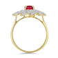Pozlátený Strieborný Prsteň s Madagaskarským Rubínom a Bielym Topásom