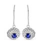 Strieborné Náušnice s Austrálskym Modrým Zafírom a Bielym Topásom