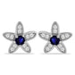 Strieborné Náušnice s Austrálskym Modrým Zafírom a Bielym Topásom