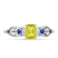 Strieborný Prsteň s so Žltým Zafírom a Austrálskym Modrým Zafírom
