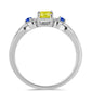 Strieborný Prsteň s so Žltým Zafírom a Austrálskym Modrým Zafírom