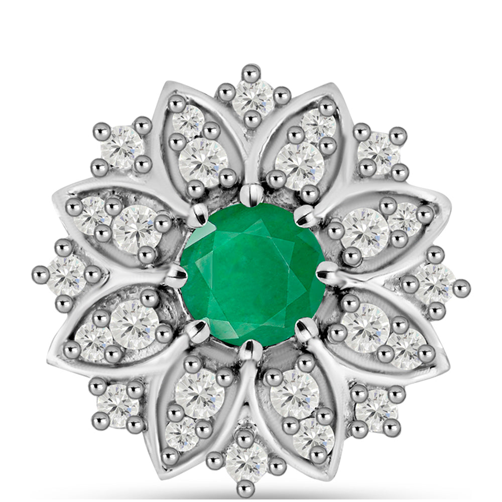 Strieborný Prívesok s Brazílskym Smaragdom a Bielym Topásom 1 