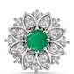 Strieborný Prívesok s Brazílskym Smaragdom a Bielym Topásom