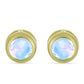 Pozlátené Strieborné Náušnice s Dúhovým Mesačným Kameňom
