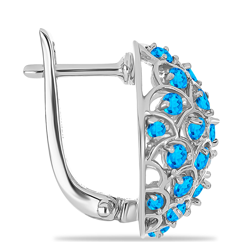 Strieborné Náušnice s Nebeským Modrým Apatitom 2 