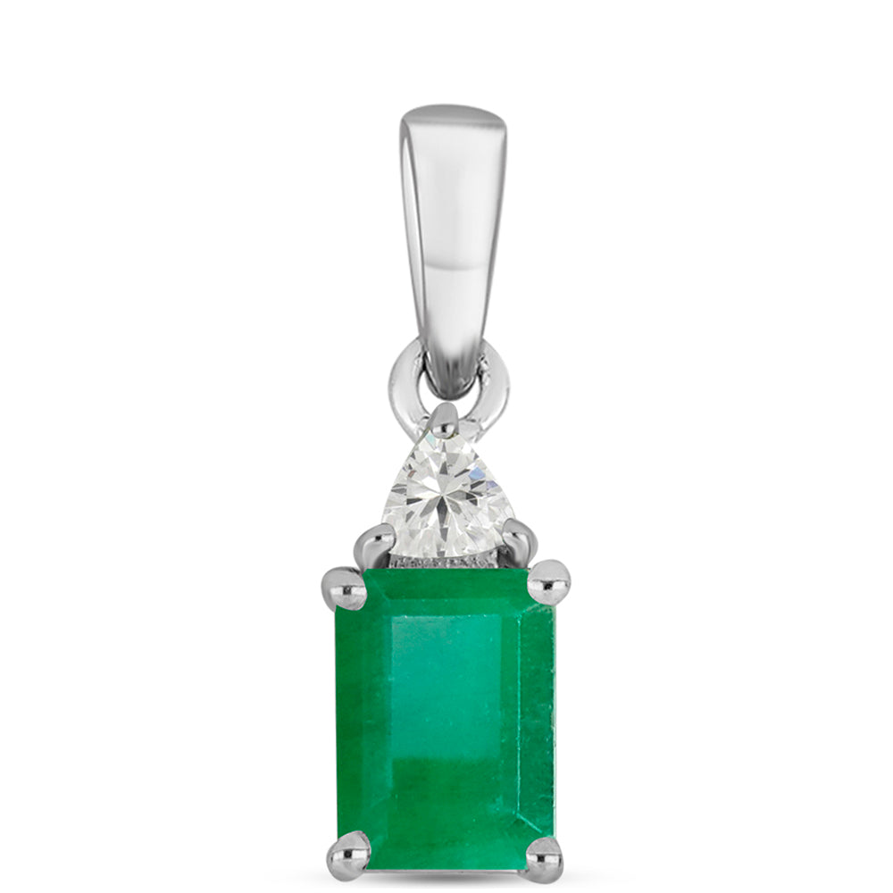 Strieborný Prívesok s Brazílskym Smaragdom a Bielym Topásom 1 