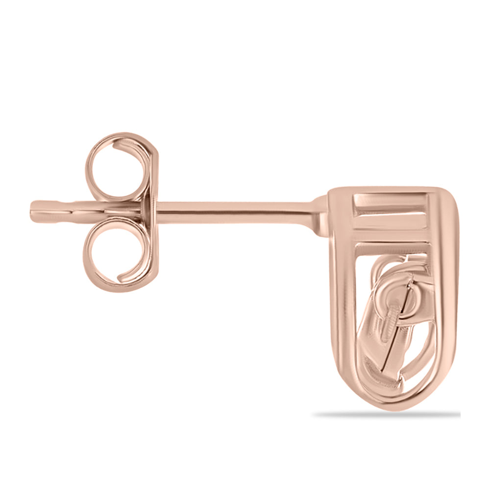 Ružovým Zlatom Pozlátené Strieborné Náušnice s Ružový Tancujúcim Diamantom 2 