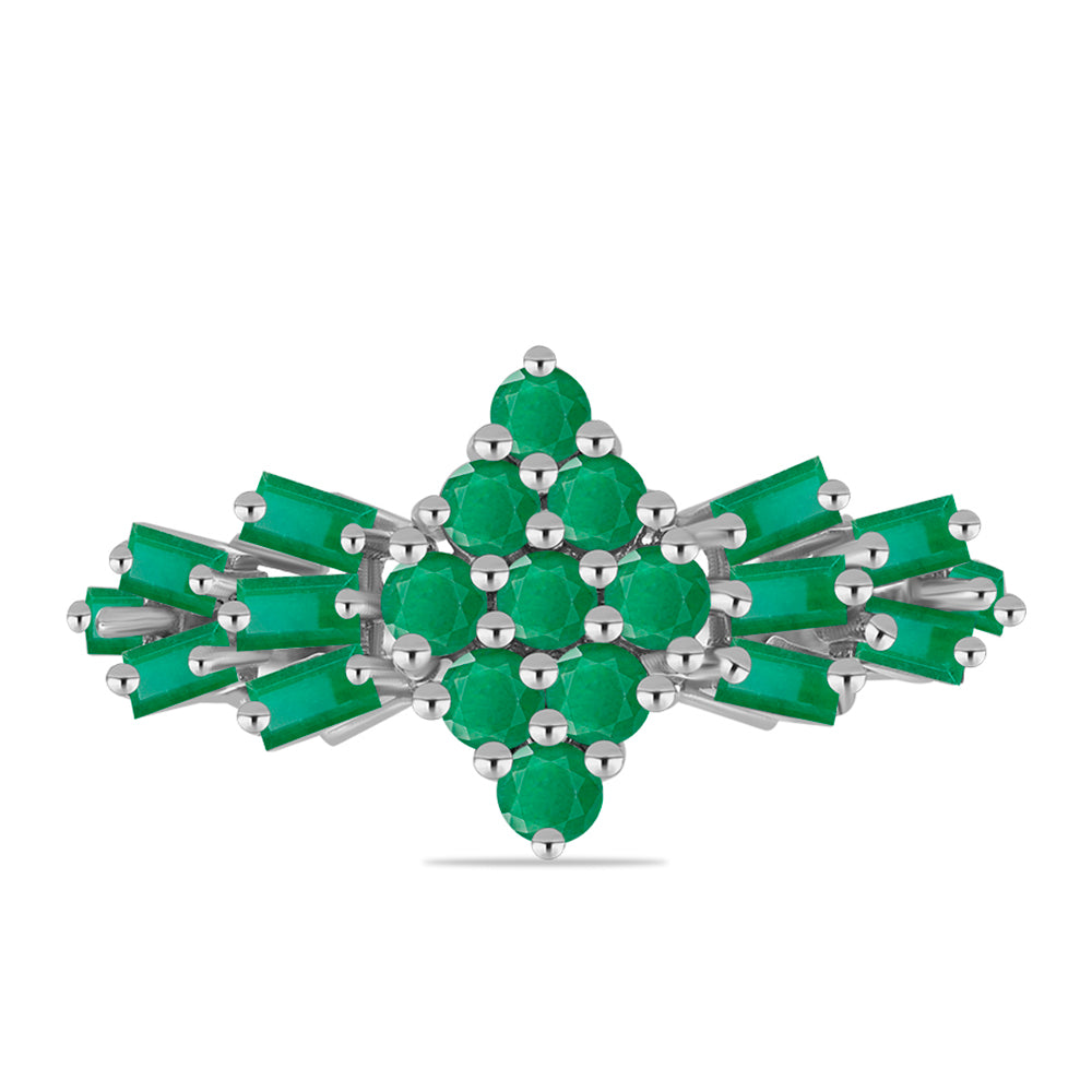 Strieborný Prsteň s Brazílskym Smaragdom 1 