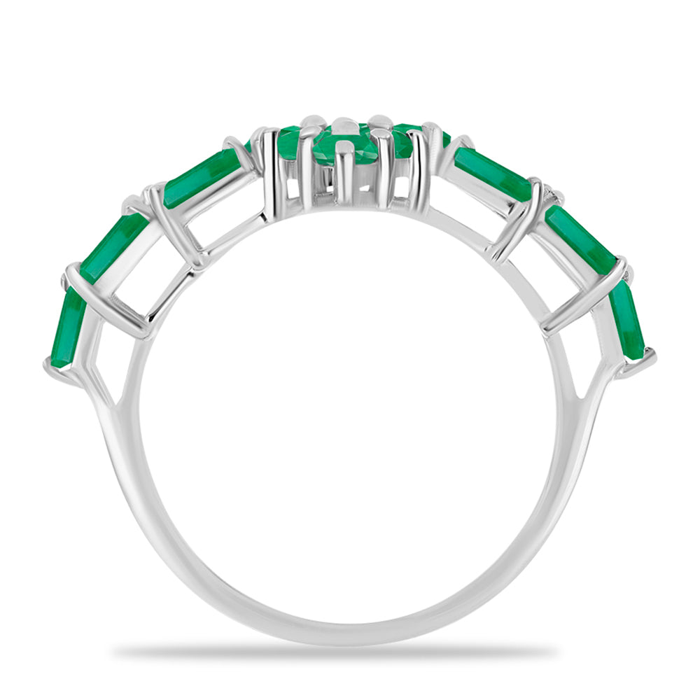 Strieborný Prsteň s Brazílskym Smaragdom 2 