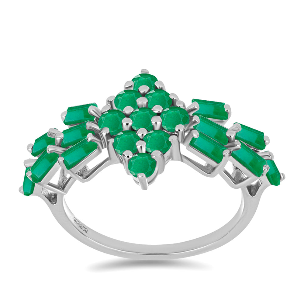 Strieborný Prsteň s Brazílskym Smaragdom 3 