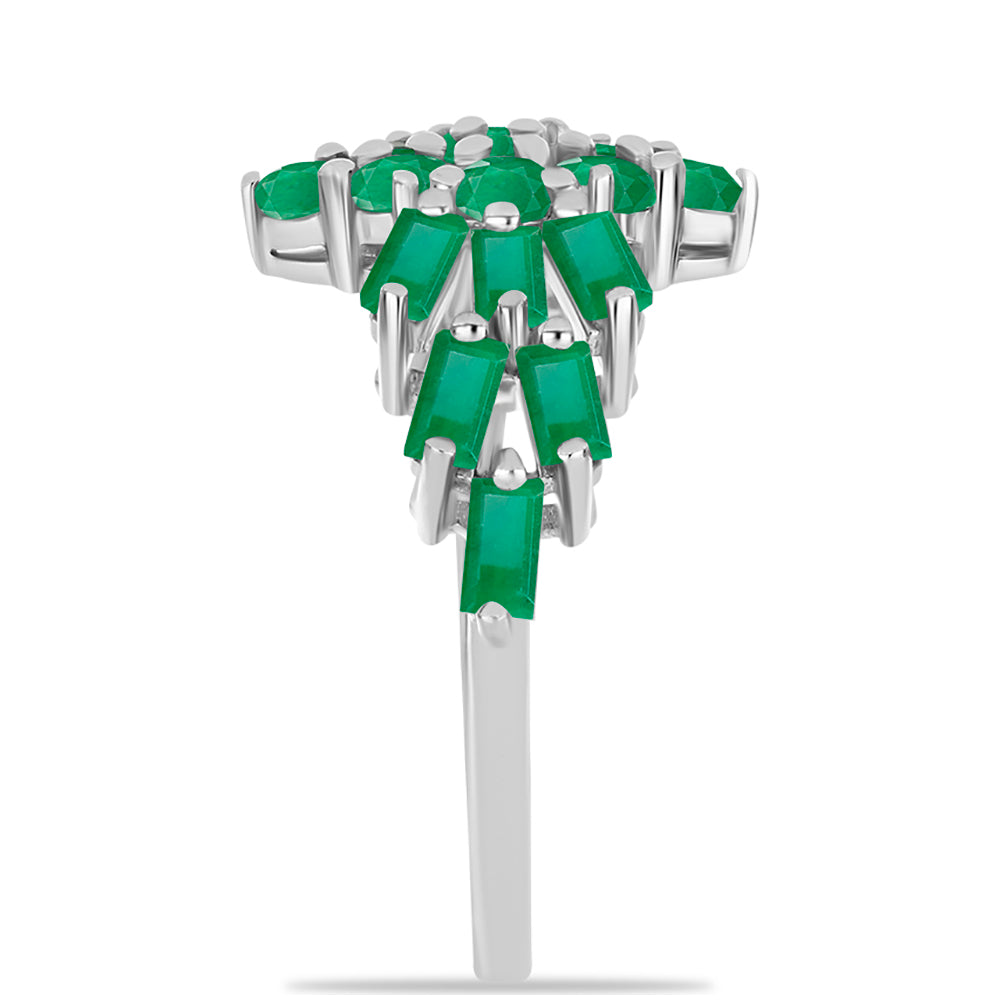 Strieborný Prsteň s Brazílskym Smaragdom 4 