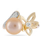 Pozlátený Strieborný Prsteň s so Zlatou Sladkovodnou Perlou a Bielym Topásom