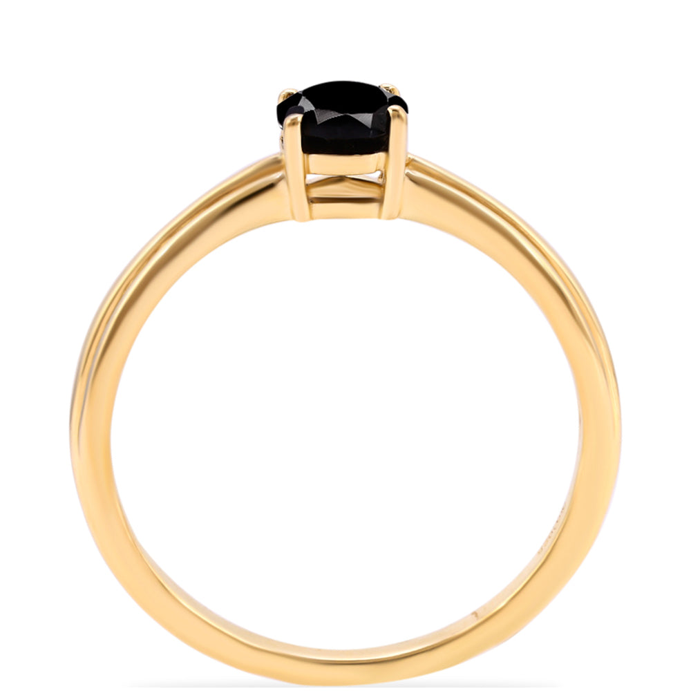 Pozlátený Strieborný Prsteň s Čiernym Turmalínom z Pelmadulla 2 