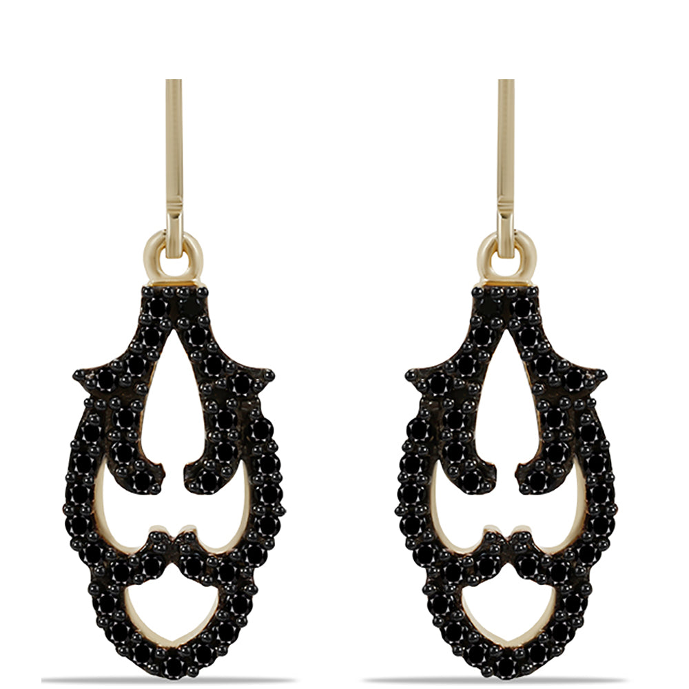 Pozlátené Strieborné Náušnice s Čiernym Turmalínom z Pelmadulla