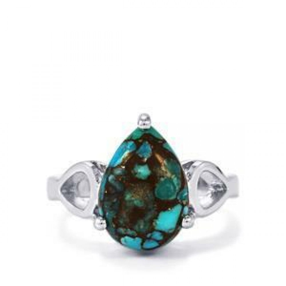 Pozlátený Strieborný Prsteň s Ustricovým Tyrkysom 1 