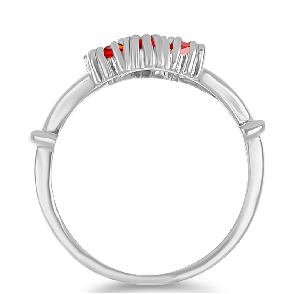 Strieborný Prsteň s Etiópskym Červeným Opálom z Lega Dembi 2 