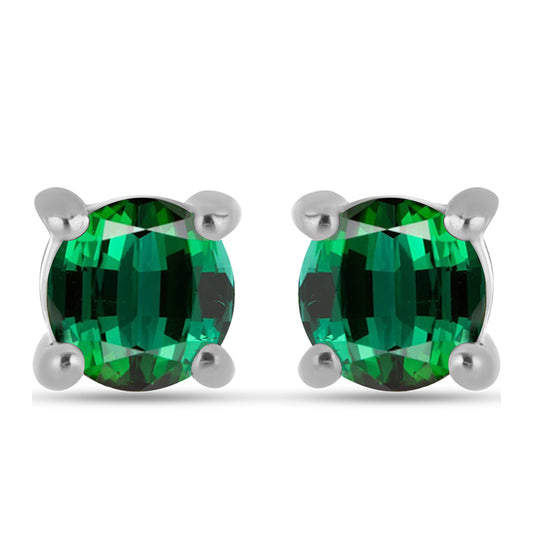 Strieborné Náušnice s so Zeleným Turmalinom