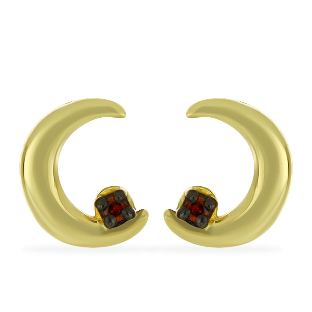 Pozlátené Strieborné Náušnice s Červeným Diamantom 1 