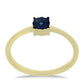 Pozlátený Strieborný Prsteň s Modrým Diamantom