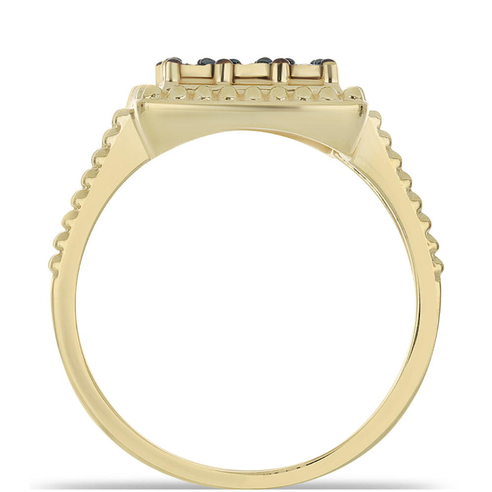 Pozlátený Strieborný Prsteň s Modrým Diamantom 2 