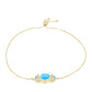 Pozlátený Strieborný Náramok s Aqua Chalcedonom a Bielym Topásom