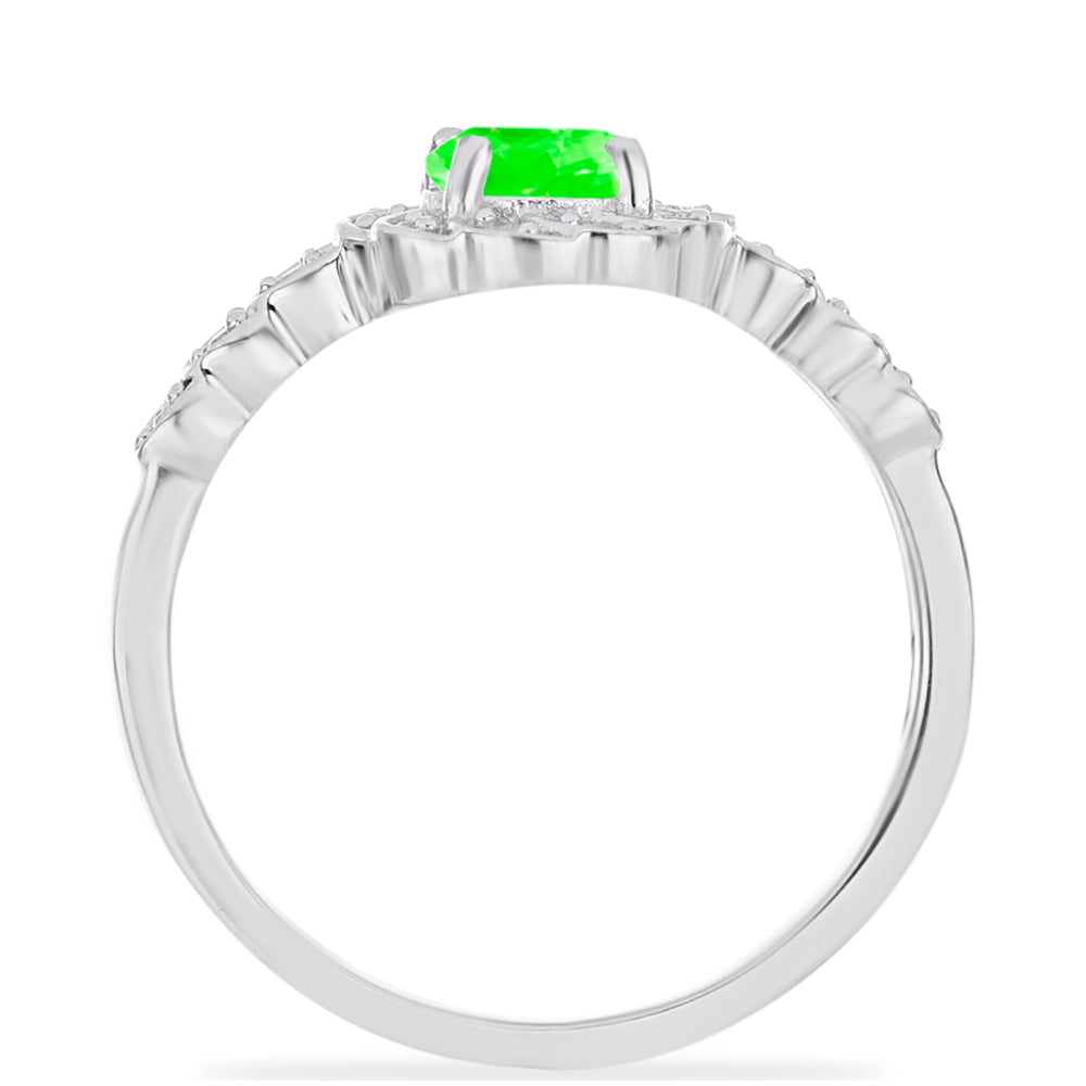 Strieborný Prsteň s Hyalit Opálom a Bielym Topásom