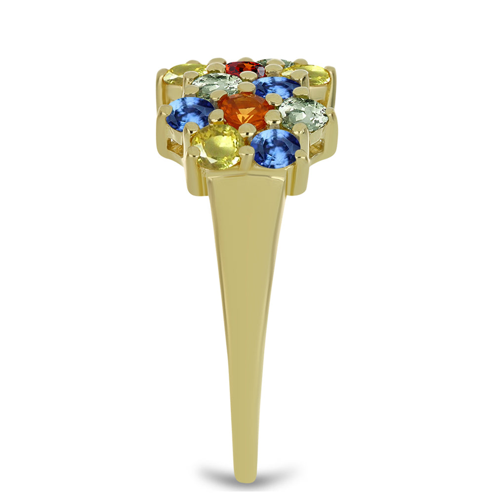 Pozlátený Strieborný Prsteň s Dúhovým Zafírom