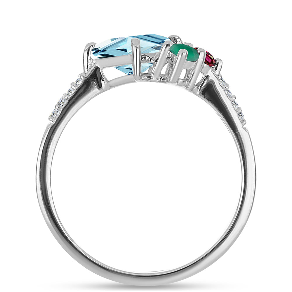 Strieborný Prsteň s Marockým Ametystom a so Zeleným Achátom 2 