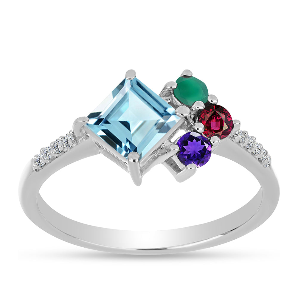 Strieborný Prsteň s Marockým Ametystom a so Zeleným Achátom 3 