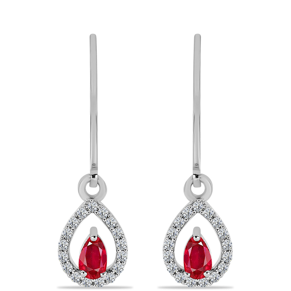 Strieborné Náušnice s Červeným Achátom a Bielym Topásom 1 