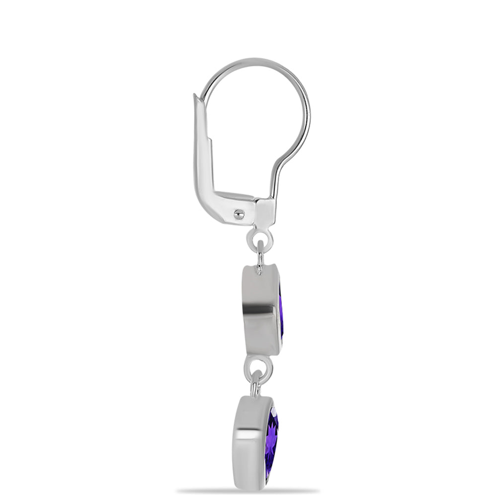 Strieborné Náušnice s Marockým Ametystom 2 