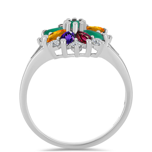 Strieborný Prsteň s Marockým Ametystom a so Zeleným Achátom