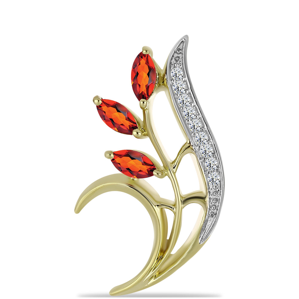 Pozlátený Strieborný Brošňa s Citrínom z Madeiry a Bielym Topásom 1 