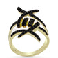 Pozlátený Strieborný Prsteň s Čiernym Spinelom