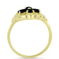 Pozlátený Strieborný Prsteň s Čiernym Spinelom