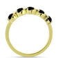 Pozlátený Strieborný Prsteň s Čiernym Spinelom