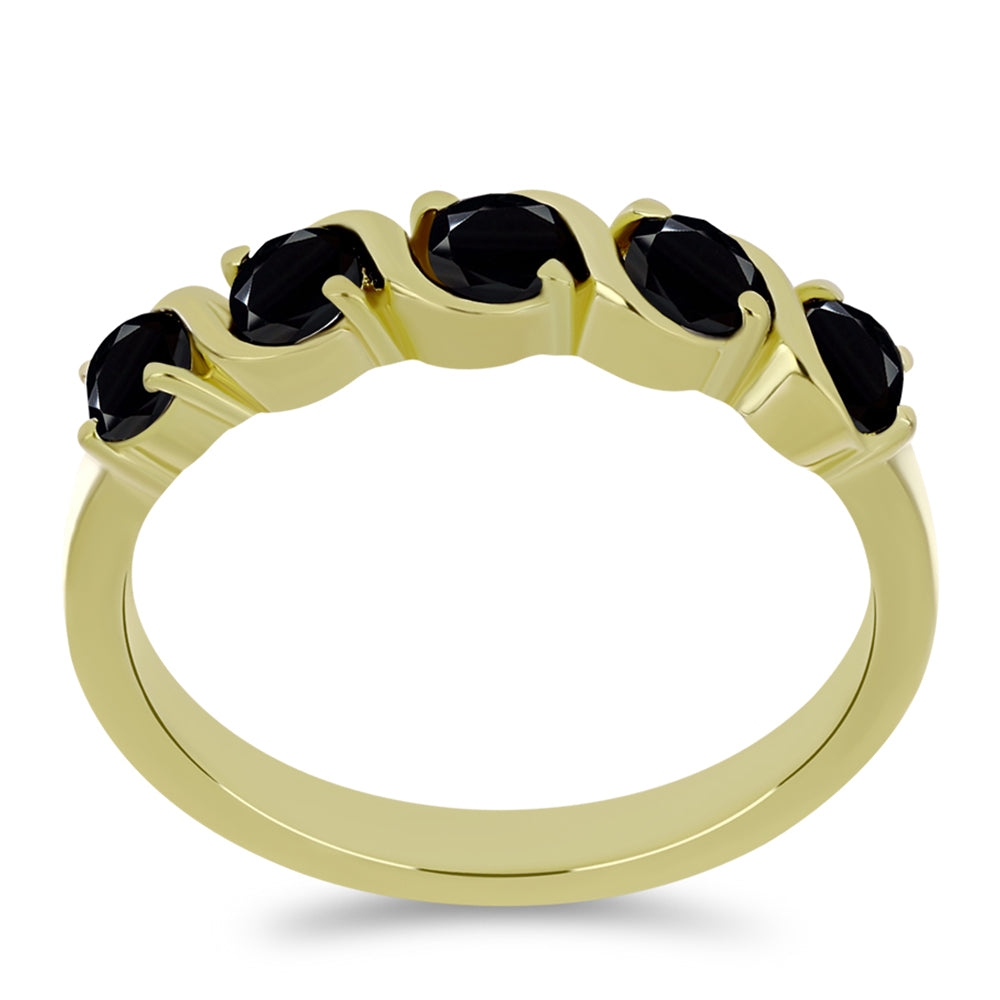 Pozlátený Strieborný Prsteň s Čiernym Spinelom