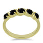 Pozlátený Strieborný Prsteň s Čiernym Spinelom
