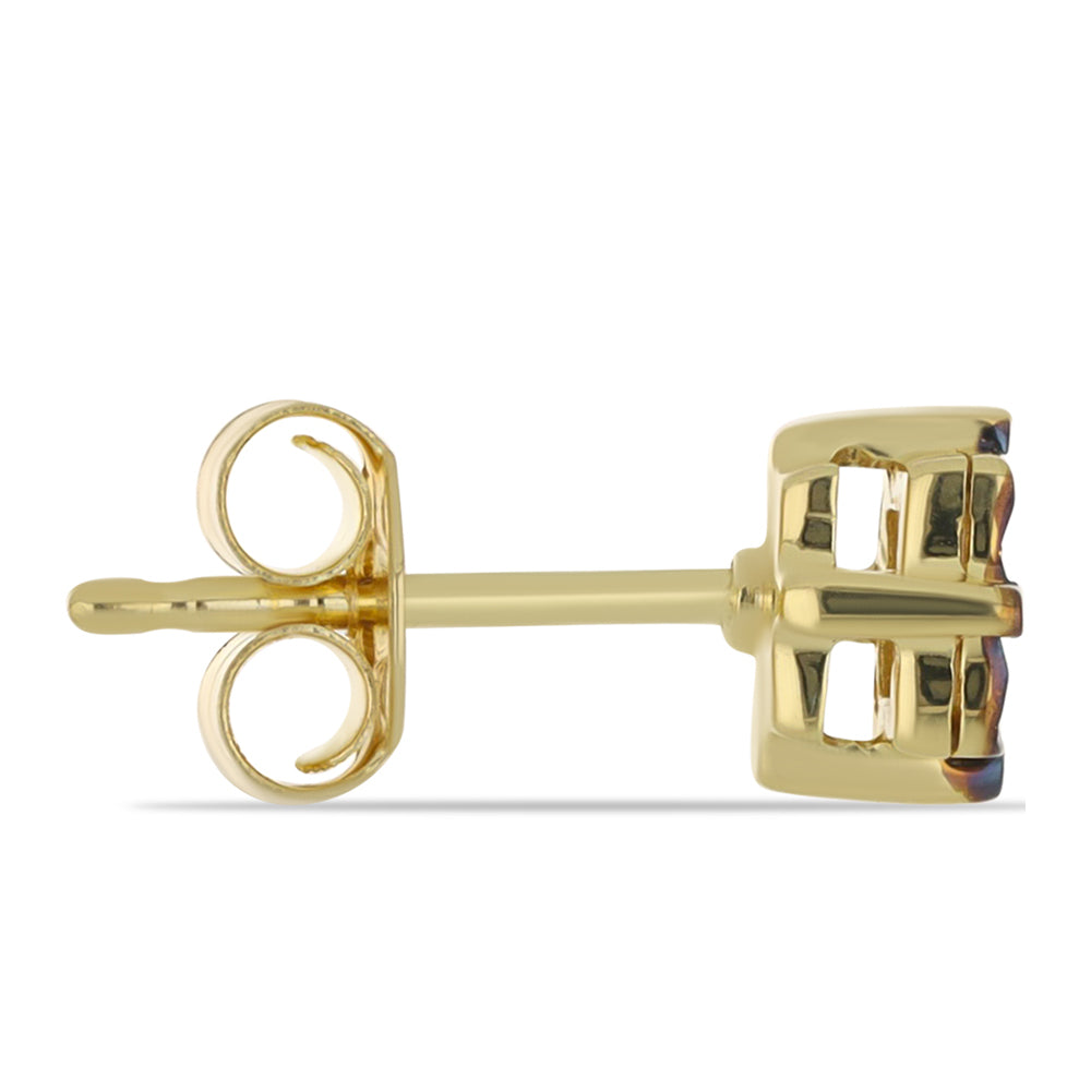 Pozlátené Strieborné Náušnice s Modrým Diamantom 2 