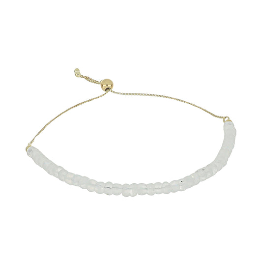 Pozlátený Strieborný Náramok s Dúhovým Mesačným Kameňom