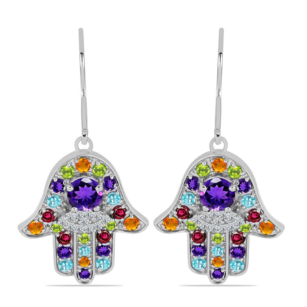 Strieborné Náušnice s Marockým Ametystom