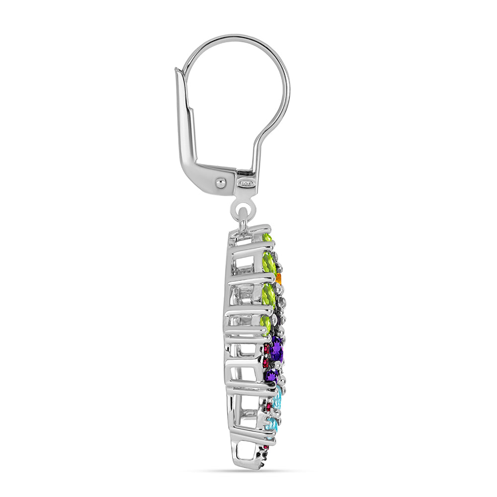 Strieborné Náušnice s Marockým Ametystom a Changbaiskym Olivínom 2 