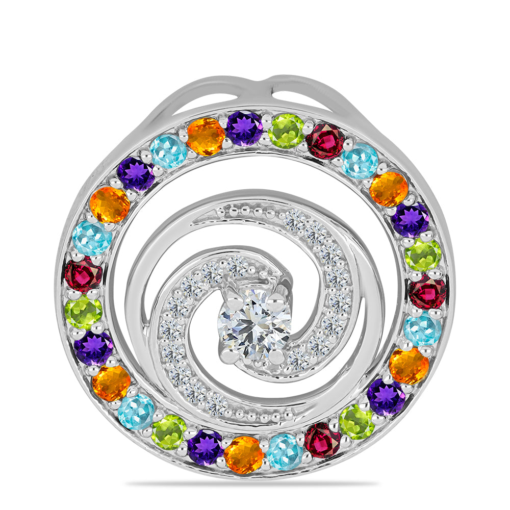 Strieborný Prívesok s Marockým Ametystom a so Zlatým Citrínom