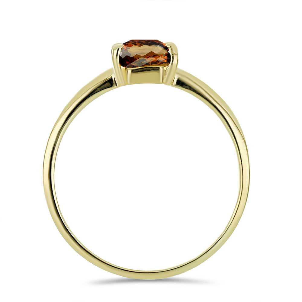 Pozlátený Strieborný Prsteň s Koňakovým Kremeňom 2 