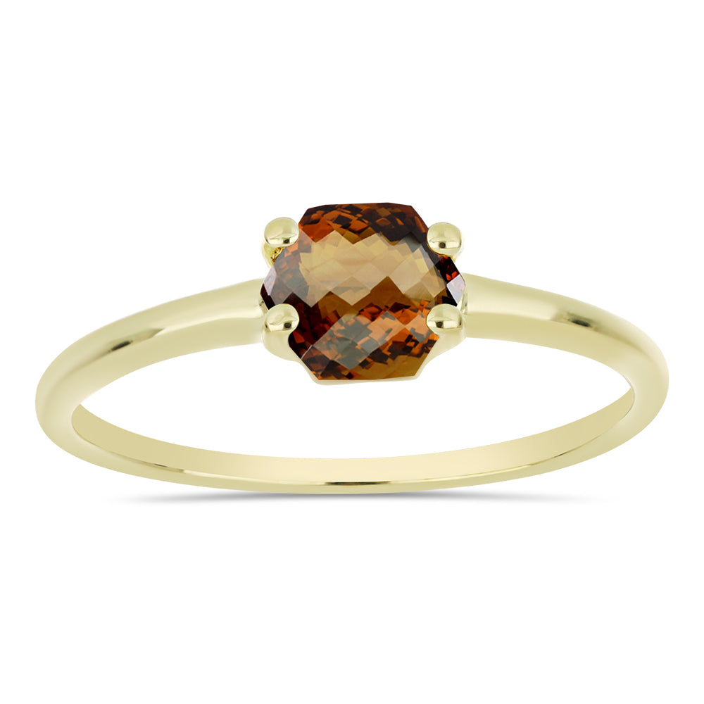 Pozlátený Strieborný Prsteň s Koňakovým Kremeňom