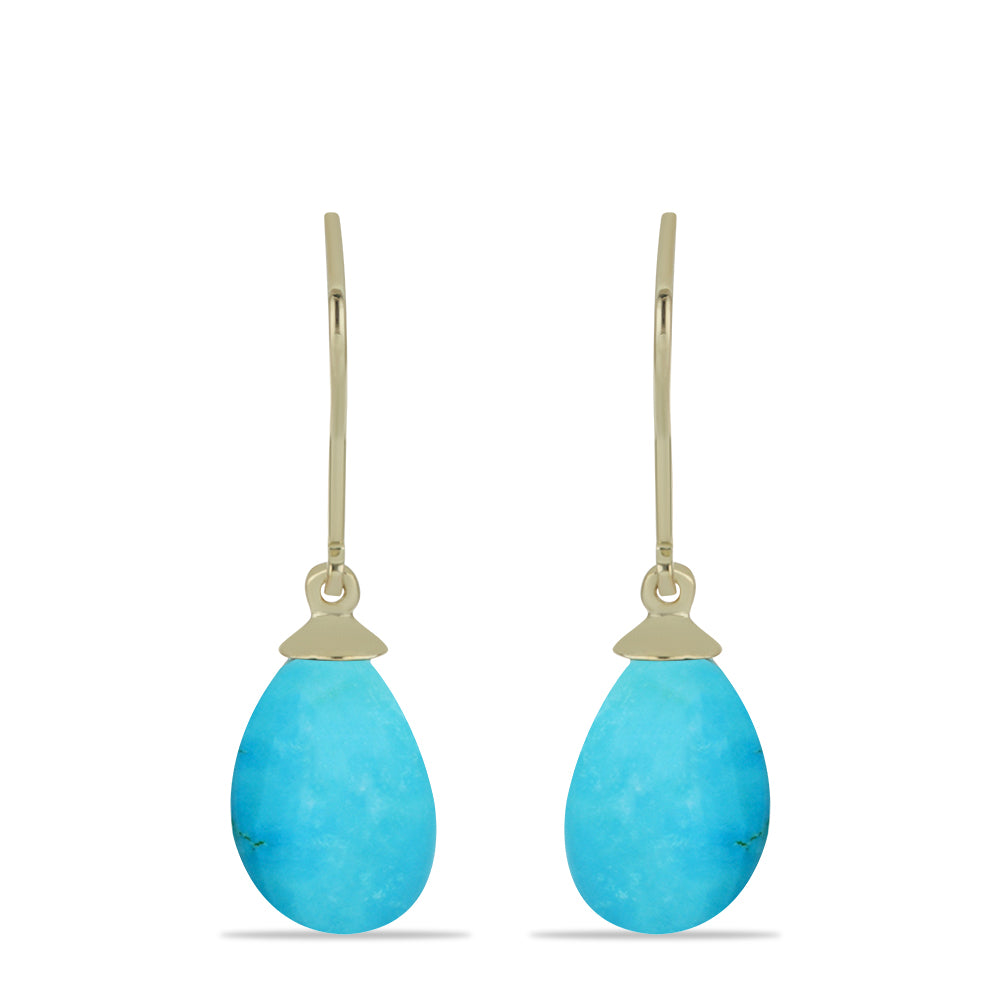 Pozlátené Strieborné Náušnice s so Sleeping Beauty Tyrkysom